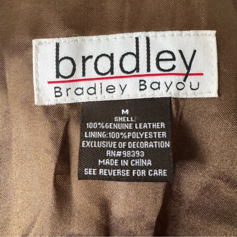 Bradley Bayou Medium Camel/Caramel Brown‎ Suede Leather Coat Cotton Lacing - Picture 9 of 10